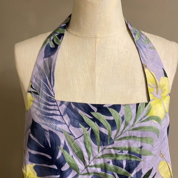 NWT TOMMY BAHAMAS women’s TROPICAL FLORAL SILK Halter Dress zip open back 16 - Picture 3 of 16
